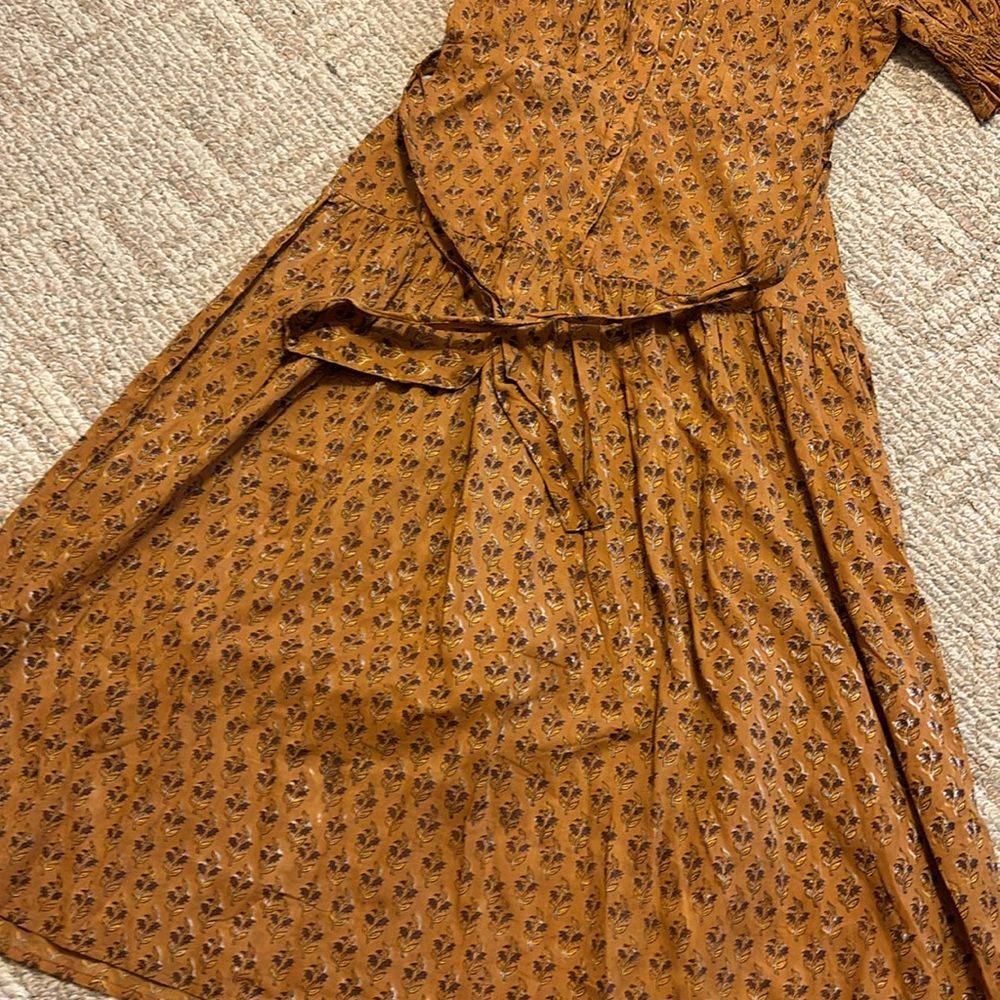 NWT Daughters of India prairie dress is autumn block print size small - Picture 5 of 14